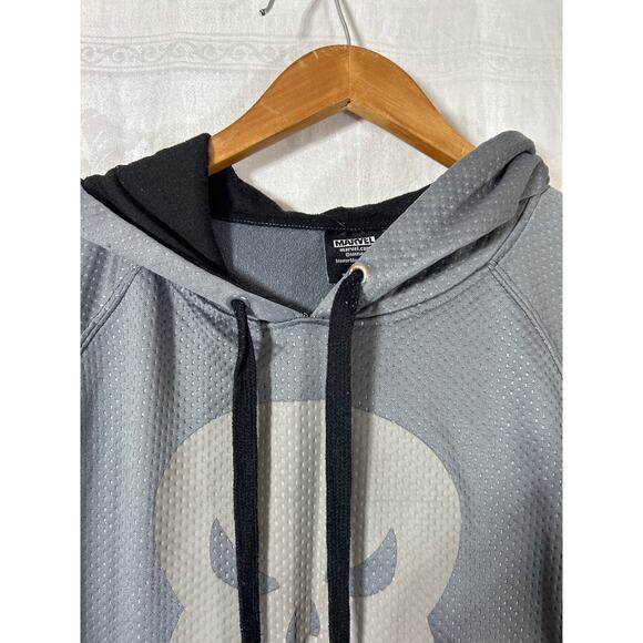 Marvel Hoodie XL Gray Punisher Waffle Sweatshirt - Picture 6 of 10